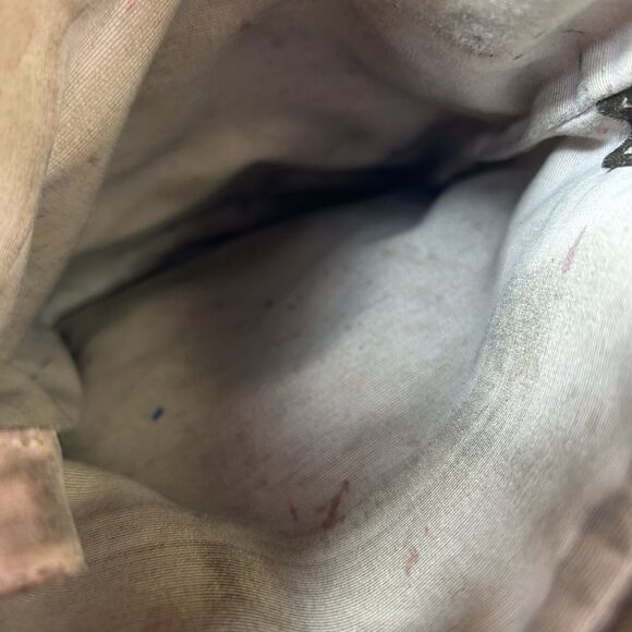 Coach Tan Brown Signature Canvas Champagne Gold Stripe Small Crossbody Bag - Picture 8 of 13